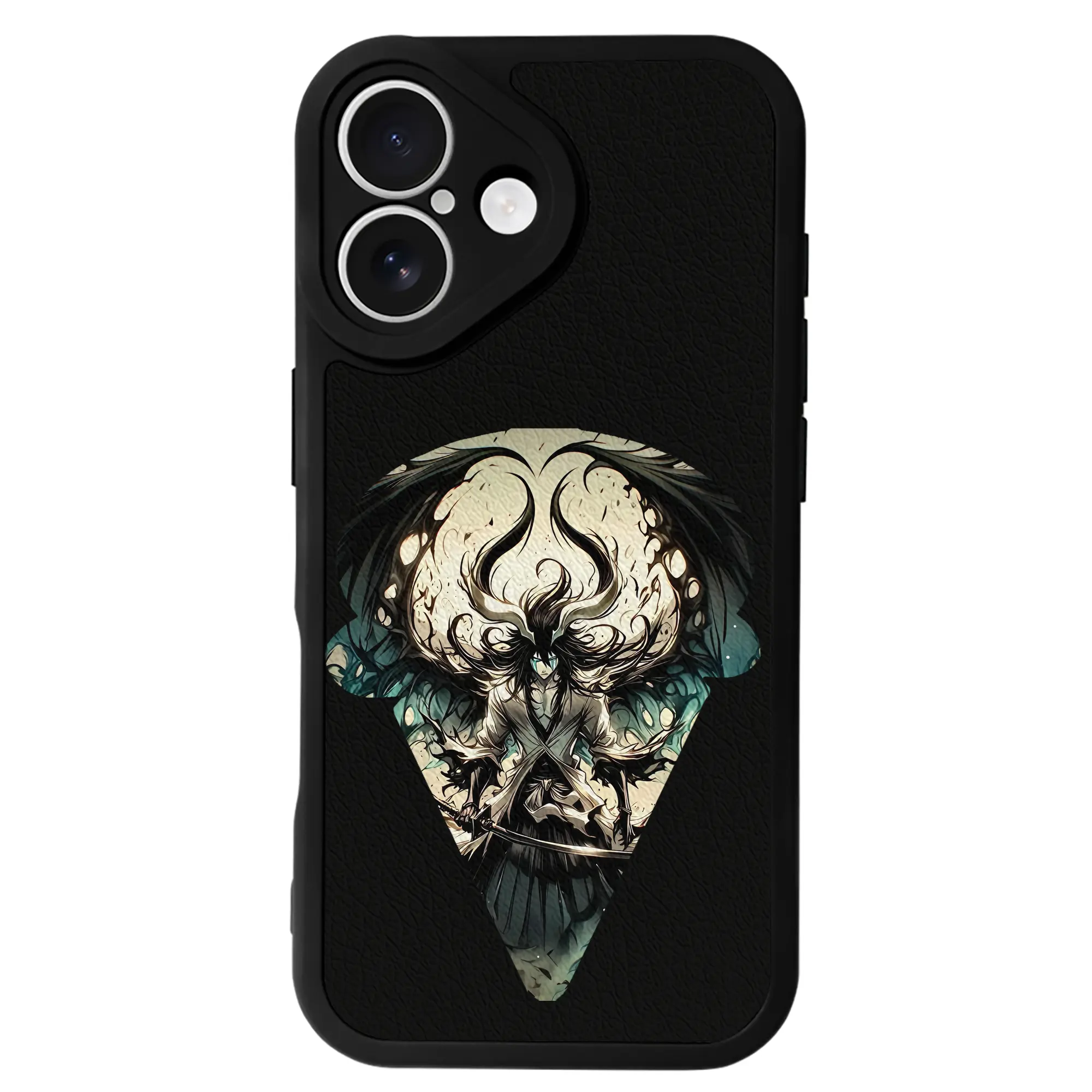 ブリーチ グッズ ウルキオラ・シファー - IPhone 16シリーズ対応 ・ シリコンスマホケース ・ レザー調 ・ 高精度フィット ・ 耐衝撃 ・ ワイヤレス充電対応 ・ 精密カット